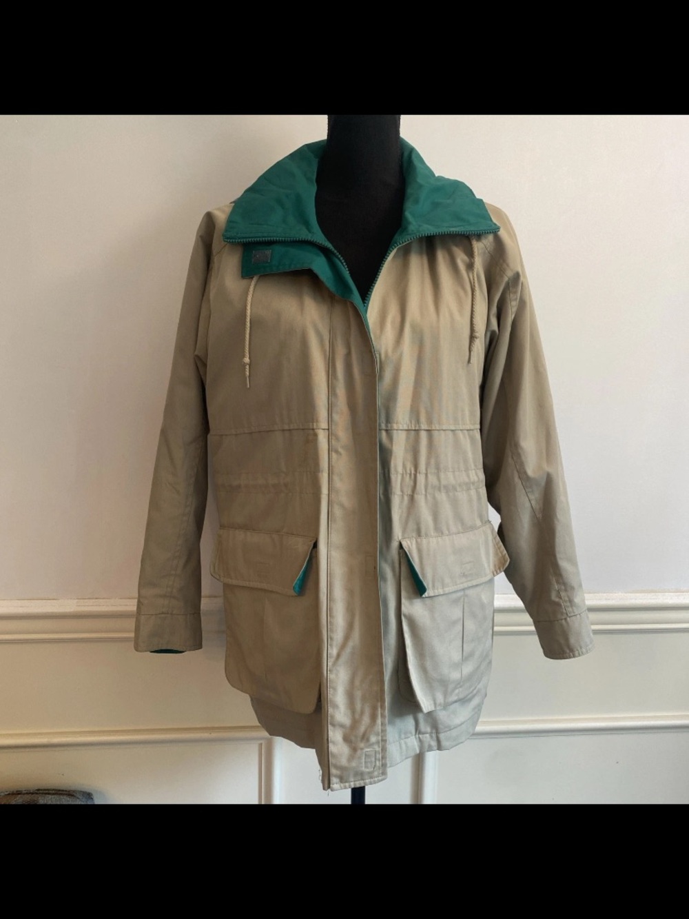 Vintage London Fog Beige Parka Jacket with Flannel Lining